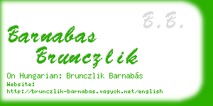 barnabas brunczlik business card
